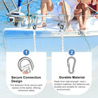 Heavy Duty 5-Step Boat Rope Ladder – 400lbs Capacity, Extra-Long Design for Easy Boarding. Ideal for Inflatable Boats, Fishing Boats, Kayaks, motorboats, and Canoes. Perfect for Safe Marine use.