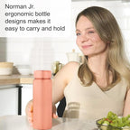 NORMAN JR Copper Water Bottle 400ml - Gift Box of 3, Slim Plain, an Ayurvedic vessel made from pure copper - helps you drink more water, with many health benefits