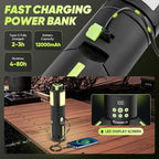 Portable Camping Lights with Stand, 5000LM Rechargeable LED Flashlight, 9 Color Modes, Collapsible Camping Lantern Tent Light with Magnetic Base for Power Outages, Camping & Emergency(Green)