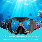 2 Pack Snorkeling Gear for Adults, Dry Snorkel, Mask Set Adult, Diving Scuba Mask, Scuba Gear, Swimming Goggles with Nose Cover, Swim Freediving Tempered Glass Panoramic View Travel Packages