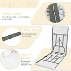 Folding Table 8 FT Camping Table Portable Heavy Duty Plastic Rectangular Outdoor Dining Table Steel Legs Fold-in-Half with Carrying Handle for Indoor,Picnic,Party,Wedding,Events(White)