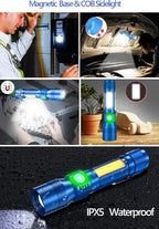 Black Light UV Flashlight Rechargeable, 3in1 Super Bright Tactical Flashlights LED UV Black Light &Redlight, 1500Lumen 7Modes, Zoomable, Waterproof Pocket Flashlight for Pet Stains Detection,Camping