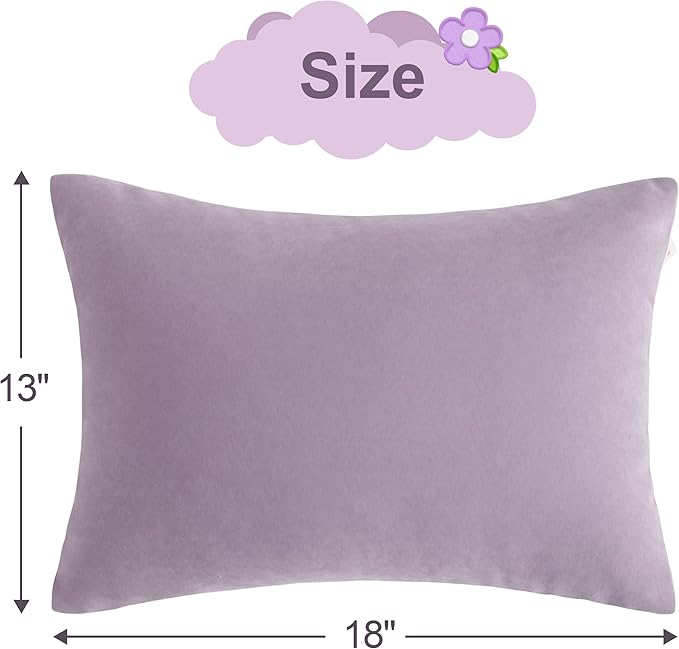 BEDSUM 2 Pack Microfiber Pillows, 13"x18" for Travel, Pets, Soft and Machine Washable, Small for Neck, Wrist, and Knee Comfort, Lavender