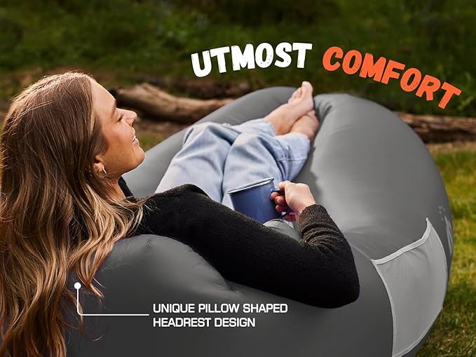 WEKAPO Inflatable Sun Lounger, Air Sofa, Hammock, Portable, Waterproof and Leak-Proof, Ideal for Backyard, Beach, Travel, Camping, Picnics and Music Festivals