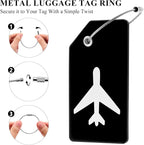 14 Pack Silicone Luggage Tag for Suitcases with Stainless Loop, TSA Approved, Privacy Protection Travel Essentials Bag Tags by Gostwo, Black