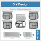Lanola Travel Cable Organizer Bag, Electronic Accessories Case Portable Double Layer Cable Storage Bag for Cord,phone,Charger, Flash Drive,SD Card,Phone,Power Bank,Personal Items - Grey
