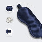 Silk Sleep Mask - 100% Pure 22 Momme Mulberry Silk Eye Sleeping Mask for Women and Men - Blackout Eye Mask for Sleeping (Navy Blue)