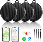 Air Tracker Tags-4 Pack, Bluetooth Air Tracker Compatible with Apple Find My Network (iOS Only), Smart Tag Item Finder for Keys, Wallet, Luggage, Backpack - Fast Location Updates, Black