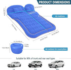ISWEES Car Bed SUV Air Mattress, Car Air Mattress with Home Power Adapter, Electric Pump, 2 Inflatable Pillows and 2 Footrests for Back Seat, Side Seat,Trunk Sleeping, Thickened Camping Bed - Blue