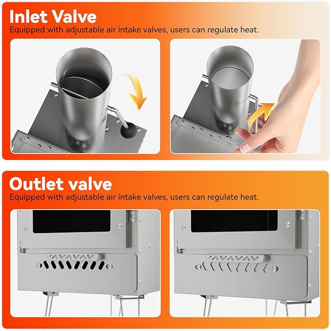 Sauna Hot Tent Stove, Portable Wood Burning Stove for Outdoor Camping with Chimney Pipe for Dry Sauna, Cooking for Family and Friends, Upgraded Heat Concentration System with Sauna Stones Basket