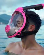 Full Face Snorkel Mask- Snorkeling Gear for Adults with Safe Dry Top Breathing System, Latest Foldable Panoramic View Snorkeling Mask for Men and Women, Anti Fog Anti Leak