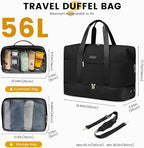 LOVEVOOK Weekender Bag, Large Travel Duffel Bag for Women with 2 Packing Cubes, Carry on Overnight Bag with Shoe Compartment, Mom Hospital Bags for Labor and Delivery