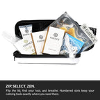 Essence Travel Amenity Kit | Travel Essentials & Travel Size Toiletries Kit | 5-Pack Nasal Diffuser Rings, Sleep Mask, Lotion & Hygiene Kit | Travel Toiletry Kit for Women | Rose Case