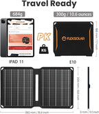 FlexSolar 10W Portable Solar Chargers 5V USB Small Power Emergency ETFE Panels Foldable IP67 Waterproof Camping Hiking Backpacking for Phones Fans Flashlight Watches Small Power Banks Battery Packs