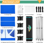 COBIZI 13x26 Pop up Canopy Tent 13x26 Canopy with 6 Sidewalls Waterproof Heavy Duty Commercial Canopy Tent for Parties Outdoor Tent Garden Gazebo Tent, Carry Bag with Wheel(13x26ft, Blue)