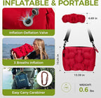 ATEPA 4-in-1 Travel Cushion, Ultralight Portable Inflatable Pillow Seat Cushion Neck & Back Support Travel Bag with Zippered Protection & Convertible Strap for Airplane Camping Backpacking