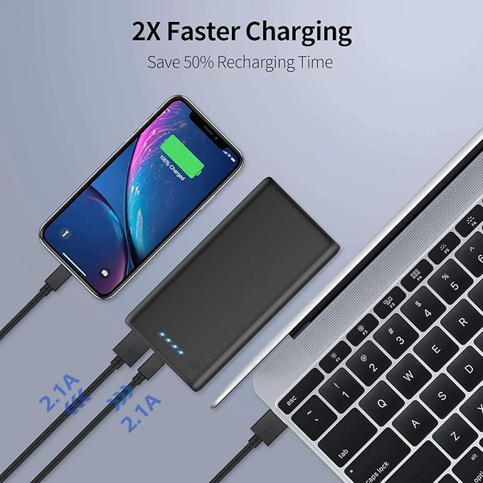 Portable Charger Power Bank 26800mah,Ultra-High Capacity Safer External Cell Phone Battery Pack,2 USB Output High Speed Charging Power bank Compatible with iPhone 16/15/14/13/12 Galaxy Android LG etc