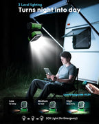 Camping Fan with Bluetooth Speaker Portable Fan,20000mAh Rechargeable Battery Powered Fans, 360° Hanging Hook for Outdoor Picnic Tent Beach Travel Barbecue, Green