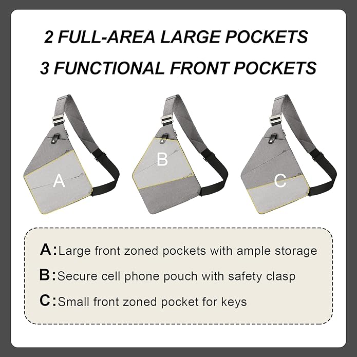 Anti Theft Crossbody Travel Bags for Women Men Cross Body Slim Sling Handbags with S Hook Antitheft