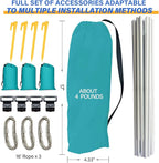 Beach Sun Shade Canopy,Beach Pop up Tent Sun Shade Sail for 8 People,Relying On Wind Power Umbrella Only 4 Lbs