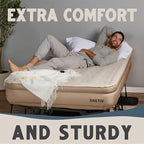 Twin Air Mattress with Frame, Self Inflating/Deflating Bed for Adults - PeakRest Blow Up Bed, Camping Cot with Mattress for Adults - Portable Twin with Travel Rolling Case on Wheels