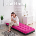 Foldable Inflatable air Mattress, Suitable for Indoor and Outdoor air Mattress, Thickened Waterproof, can be Used for Camping Tents (excluding Inflation Tools (Pink, Single)