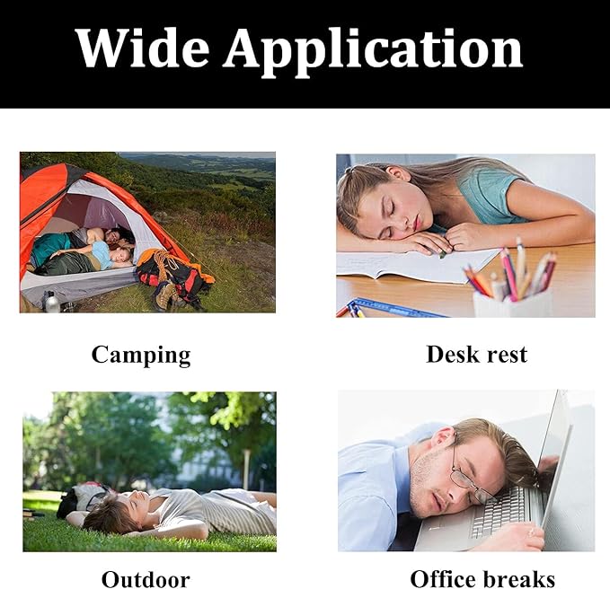 4Pack Ultralight Inflatable Travel Pillow, Small Squared Flocked Fabric Air Pillow for Traveling, Holiday Trip, Hiking, Camping,Napping,Neck Lumbar Support, 16.5 in x 10.5 in (Gray,Blue,Red,Green)