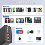 65W USB C Charger Block,2Pack 6-Port Apple USB C GaN Charger Fast Charging PD Power Adapter+QC Wall Plug Multiport Type C Box Brick for iPhone 17 17Air 16 15 14 13 12 11 Pro Max XS,iPad,AirPods,Black