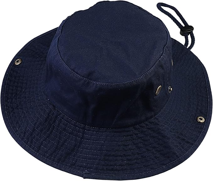 Wide Brim Hiking Fishing Safari Boonie Bucket Hats 100% Cotton UV Sun Protection for Men Women Outdoor Activities