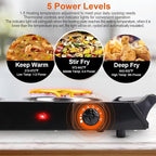 Hot Plate, 2000W Portable Electric Stove for Cooking with Stay Cool Handles & 5 Levels Adjustable Temperature, Countertop Double Coil Burner for Home RV Camp Compatible for All Cookwares,Black