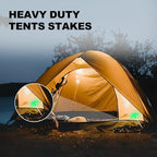 8 Pack Screw in Tent Stakes Heavy Duty,8 Inch Ground Anchors Screw in,Metal Stakes with Hex Head Driver,Camping Tent Accessories.(Luminous White)