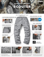 CQR Men's Tactical Pants, Water Resistant Ripstop Cargo Pants, Lightweight EDC Work Hiking Pants, Outdoor Apparel