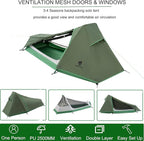 GEERTOP Ultralight Bivy Tent for 1 Person 3 Season Waterproof Single Person Backpacking Tent for Camping Hiking Backpack Travel Outdoor Survival Gear