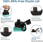 Volhoply Insulated Water Bottles Bulk 4 Pack, 40 oz Reusable Stainless Steel Sports Bottle with Paracord Handle & Spout Lid,Double Wall Metal Travel Water Flask with Wide Mouth(Gradient Color,4 Set)