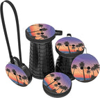 ALEVMOOM Upgraded Portable Collapsible Folding Stool Retractable Telescoping Stool for Adults Sturdy Capacity 440lbs Camping Chair for Outdoor Hiking Garden BBQ