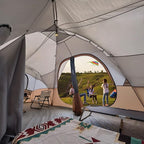 UNP Camping Tent 10-Person-Family Tents, Parties, Music Festival Tent, Big, Easy Up, 5 Large Mesh Windows, Double Layer, 2 Room, Waterproof, Weather Resistant, 18ft x 9ft x78in