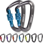 STURME Carabiner Clip 12KN Aluminium Wiregate Lightweight Heavy Duty Large Strong Durable D-Ring Hooks Spring Snap Link Keychain Clips Set for Hammock Improved Design 2022