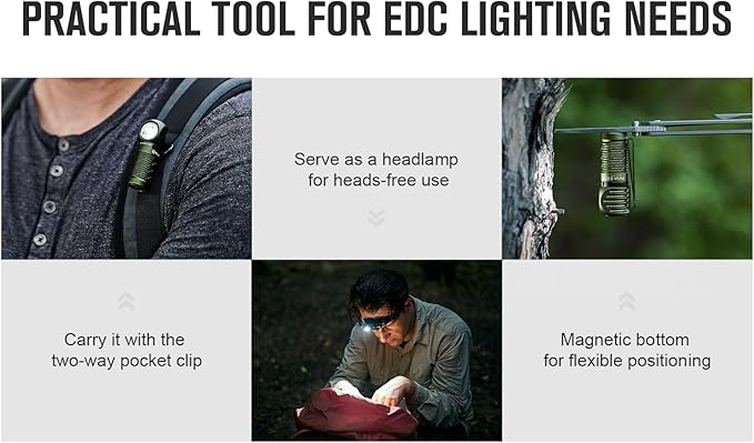 OLIGHT Perun 2 Mini Headlamp 1100 Lumens LED Head Flashlight, Rechargeable Headlight with Red Light Option, Great for Working, Hiking, Camping and Climbing (OD Green Cool Whtie Light: 5700~6700K)