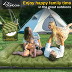 Double Sleeping Pad, Extra Thick 6 Inch Sleeping Pad for Camping 2 Person with Built-in Pillow & Foot Pump Ultralight Compact Inflatable Camping Mat for Backpacking Hiking Travel Tent Camp Gear Gifts
