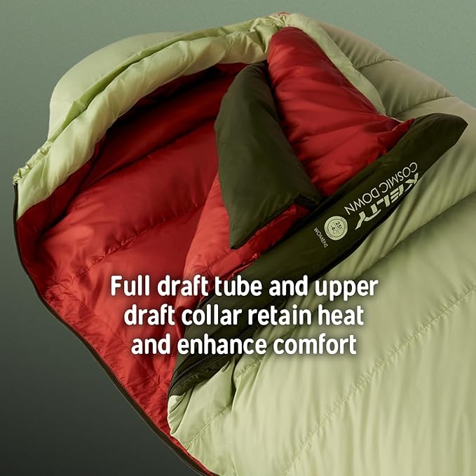 Kelty Cosmic 20 Down Mummy Sleeping Bag for Backpacking, Campers, 550 Fill Power, Recycled Fabrics with PFAS-Free DWR, Designed in Sunny Colorado,