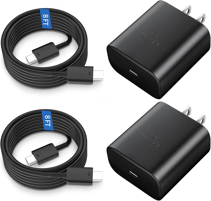 Type C Charger Fast Charging, 45W USB-C Super Fast Type C Wall Charger for Samsung Galaxy S26 S25 S24 S23 Ultra/S26 S25 S24 S23 S22 S21S20/Note 10/20, PPS Android Charger Block with 8FT Cable-Black