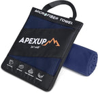APEXUP Microfiber Travel Towel, Ultra Absorbent Quick Dry Towels, Lightweight Gym Sports Camping Towel for Workout, Yoga, Beach, Shower, Swimming (48"×24", Navy Blue)