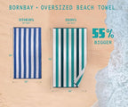 Bornbay Cotton Oversized Beach Towel - Extra Large 40"X70" Plush Thick Mens Beach Towels, XL Fluffy Stripe Pool Towels Charcoal Gray Swimming Towel for Adults Mens Women