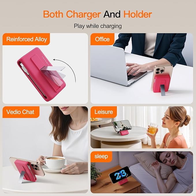 2025 Latest Portable Charger, 16800mAh Magnetic 15W Wireless Power Bank with 2 Built in Cables, LED Display Battery Pack Travel Essentials for iPhone 17/16/15/14/13/12/Pro/Mini/Pro Max