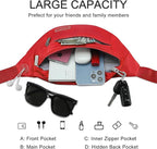 MAXTOP Large Crossbody Fanny Pack with 4-Zipper Pockets,Gifts for Enjoy Sports Festival Workout Traveling Running Casual Hands-Free Wallets Waist Pack Phone Bag Carrying All Phones