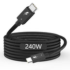[Intel Certified]Long Thunderbolt 4 Cable,6.6FT USB C Nylon Braided Cable, 240W Fast Charging Supports 8K Displays/40Gbps Data Transfer Compatible with USB 4,Thunderbolt 3/4,Flexible Cord for MacBook