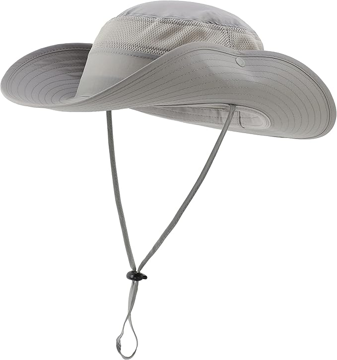 Connectyle Wide Brim Sun Hat for Men Breathable Cowboy Boonie Hat UPF 50+ Sun Protection Bucket Hat for Fishing Hiking