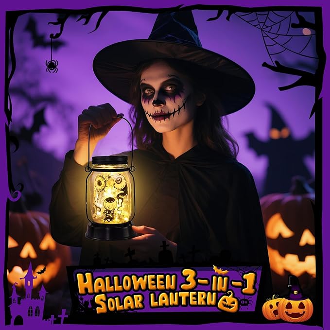 Halloween Decorations Halloween Decor Eyeballs Solar Lanterns Eyeball Decorations Outdoor Lights Solar Garden for Yard, Patio,Backyard,Porch Torches Light