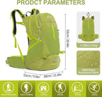 Hiking Backpack, Waterproof Hiking Daypack with 3L Water Bladder and Rain Cover, Lightweight Travel Camping Backpack for Men Women (Fruit green)