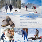 EROCK 2PCS Ice Cleats Snow Traction for Shoes and Boots, Ice Grips Traction Rubber Crampons, 8 Studs Non-Slip Overshoe Spikes Crampons Slip-on Stretch Footwear Winter Hiking Climbing Ice Fishing